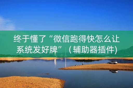 终于懂了“微信跑得快怎么让系统发好牌”（辅助器插件)