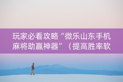 玩家必看攻略“微乐山东手机麻将助赢神器”（提高胜率软件)