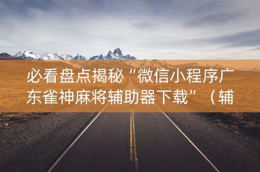必看盘点揭秘“微信小程序广东雀神麻将辅助器下载”（辅助器插件)