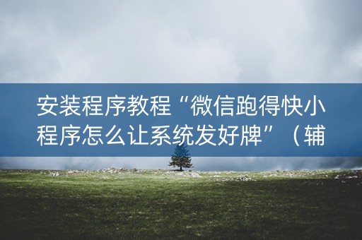 安装程序教程“微信跑得快小程序怎么让系统发好牌”（辅助器下载)