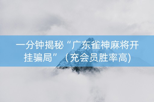 一分钟揭秘“广东雀神麻将开挂骗局”（充会员胜率高)