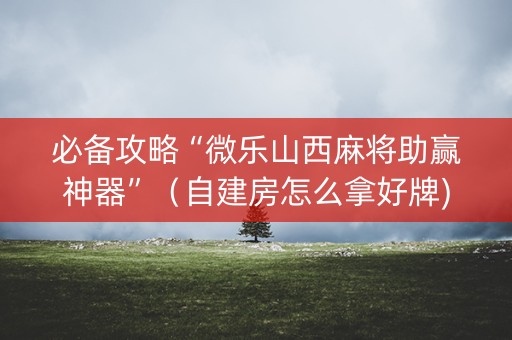 必备攻略“微乐山西麻将助赢神器”（自建房怎么拿好牌)