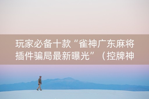 玩家必备十款“雀神广东麻将插件骗局最新曝光”（控牌神器)