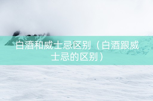 白酒和威士忌区别（白酒跟威士忌的区别）