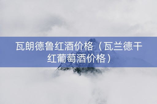 瓦朗德鲁红酒价格（瓦兰德干红葡萄酒价格）