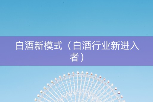 白酒新模式（白酒行业新进入者）
