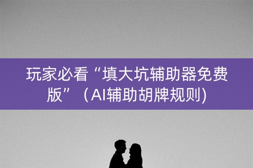 玩家必看“填大坑辅助器免费版”（AI辅助胡牌规则)