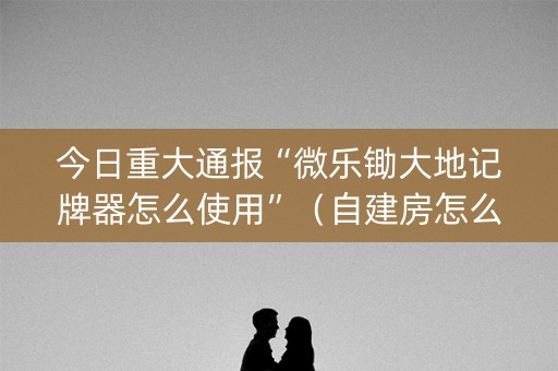 今日重大通报“微乐锄大地记牌器怎么使用”（自建房怎么赢)