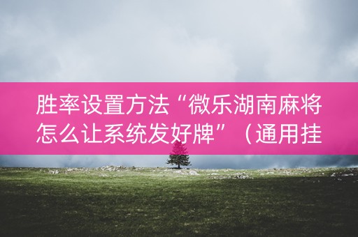 胜率设置方法“微乐湖南麻将怎么让系统发好牌”（通用挂软件多少钱)