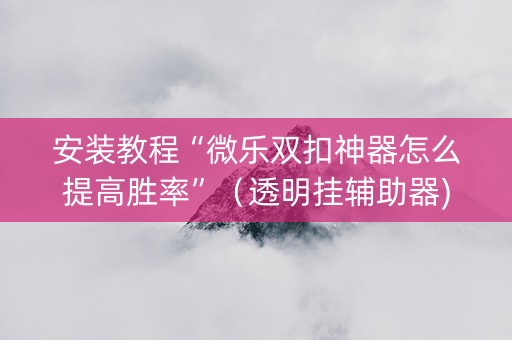 安装教程“微乐双扣神器怎么提高胜率”（透明挂辅助器)