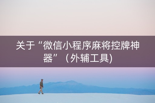 关于“微信小程序麻将控牌神器”（外辅工具)