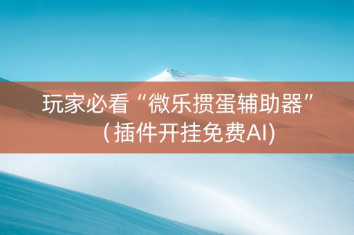 玩家必看“微乐掼蛋辅助器”（插件开挂免费AI)