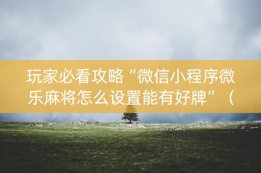 玩家必看攻略“微信小程序微乐麻将怎么设置能有好牌”（好友房怎么才能赢)