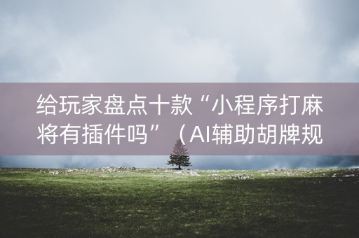 给玩家盘点十款“小程序打麻将有插件吗”（AI辅助胡牌规则)
