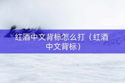 红酒中文背标怎么打（红酒 中文背标）