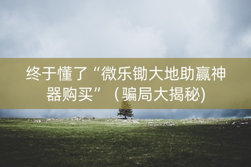 终于懂了“微乐锄大地助赢神器购买”（骗局大揭秘)