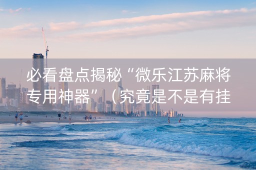 必看盘点揭秘“微乐江苏麻将专用神器”（究竟是不是有挂)