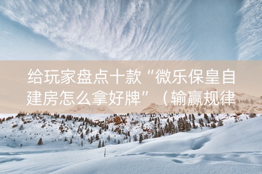给玩家盘点十款“微乐保皇自建房怎么拿好牌”（输赢规律)