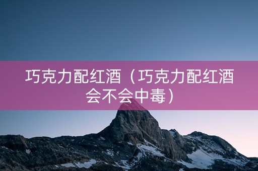 巧克力配红酒（巧克力配红酒会不会中毒）