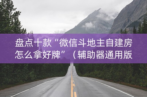 盘点十款“微信斗地主自建房怎么拿好牌”（辅助器通用版)