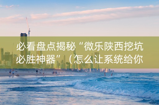 必看盘点揭秘“微乐陕西挖坑必胜神器”（怎么让系统给你发好牌)