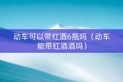 动车可以带红酒6瓶吗（动车能带红酒酒吗）