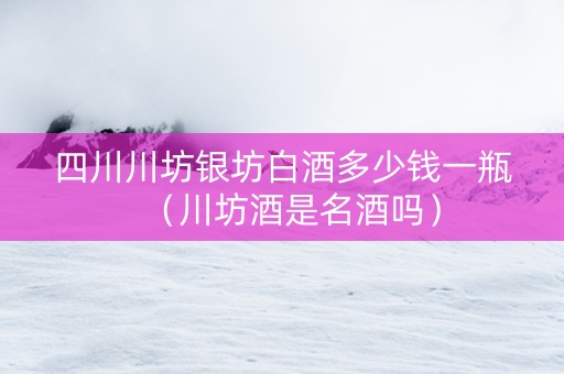 四川川坊银坊白酒多少钱一瓶（川坊酒是名酒吗）