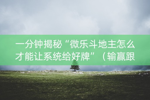 一分钟揭秘“微乐斗地主怎么才能让系统给好牌”（输赢跟id号有关系吗)