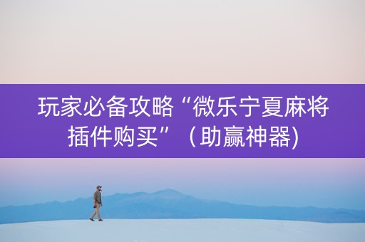 玩家必备攻略“微乐宁夏麻将插件购买”（助赢神器)