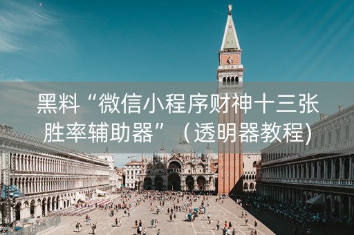 黑料“微信小程序财神十三张胜率辅助器”（透明器教程)