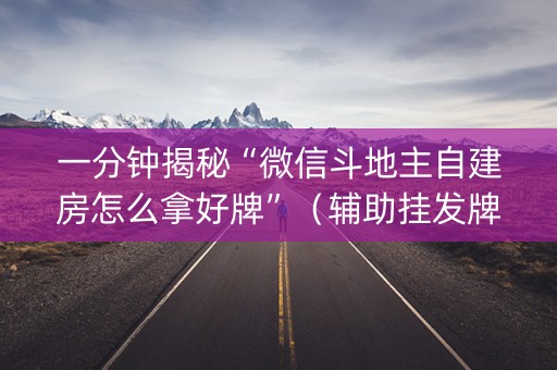 一分钟揭秘“微信斗地主自建房怎么拿好牌”（辅助挂发牌规律)