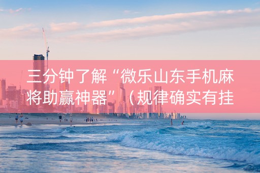 三分钟了解“微乐山东手机麻将助赢神器”（规律确实有挂)