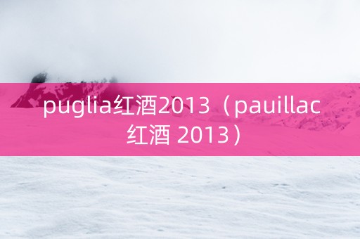 puglia红酒2013（pauillac 红酒 2013）