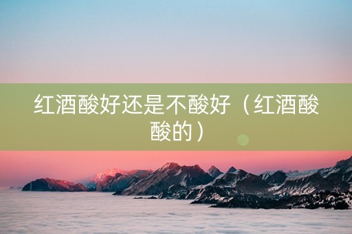 红酒酸好还是不酸好（红酒酸酸的）