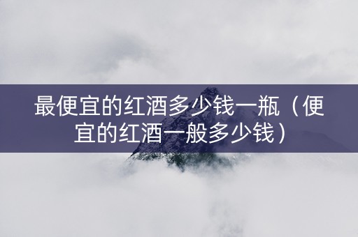 最便宜的红酒多少钱一瓶（便宜的红酒一般多少钱）