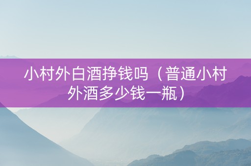小村外白酒挣钱吗（普通小村外酒多少钱一瓶）