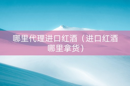 哪里代理进口红酒（进口红酒哪里拿货）