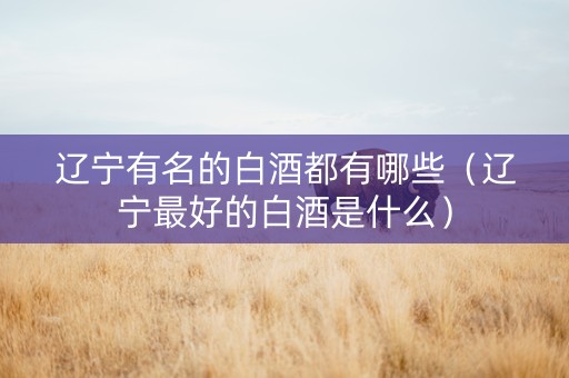 辽宁有名的白酒都有哪些（辽宁最好的白酒是什么）