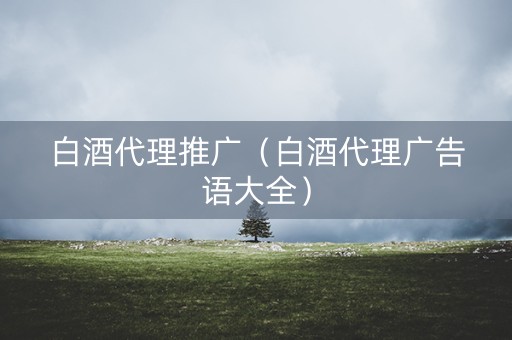 白酒代理推广（白酒代理广告语大全）