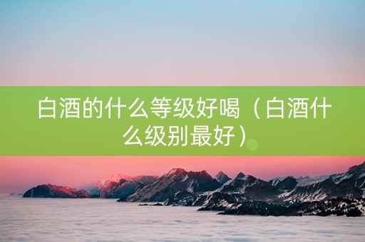 白酒的什么等级好喝（白酒什么级别最好）