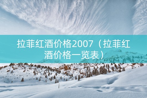拉菲红酒价格2007（拉菲红酒价格一览表）