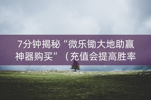 7分钟揭秘“微乐锄大地助赢神器购买”（充值会提高胜率么)