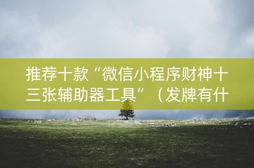 推荐十款“微信小程序财神十三张辅助器工具”（发牌有什么规律吗)