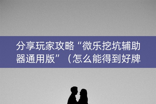 分享玩家攻略“微乐挖坑辅助器通用版”（怎么能得到好牌)