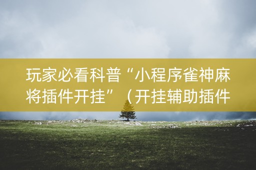 玩家必看科普“小程序雀神麻将插件开挂”（开挂辅助插件)