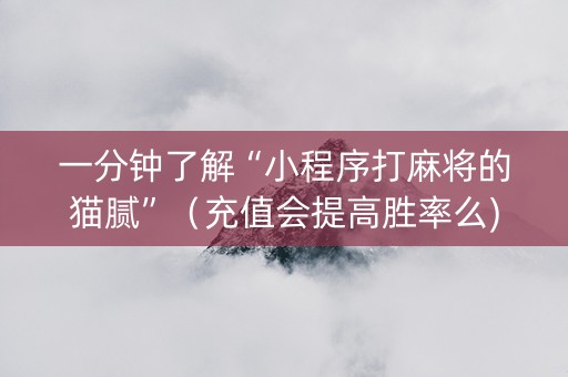 一分钟了解“小程序打麻将的猫腻”（充值会提高胜率么)