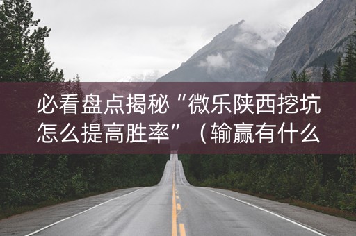 必看盘点揭秘“微乐陕西挖坑怎么提高胜率”（输赢有什么规律)