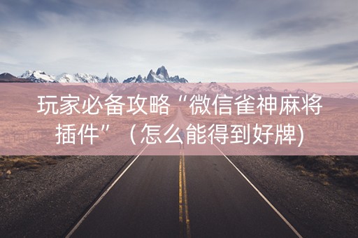 玩家必备攻略“微信雀神麻将插件”（怎么能得到好牌)