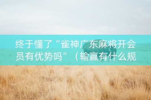 终于懂了“雀神广东麻将开会员有优势吗”（输赢有什么规律)
