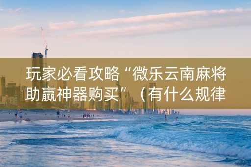 玩家必看攻略“微乐云南麻将助赢神器购买”（有什么规律)